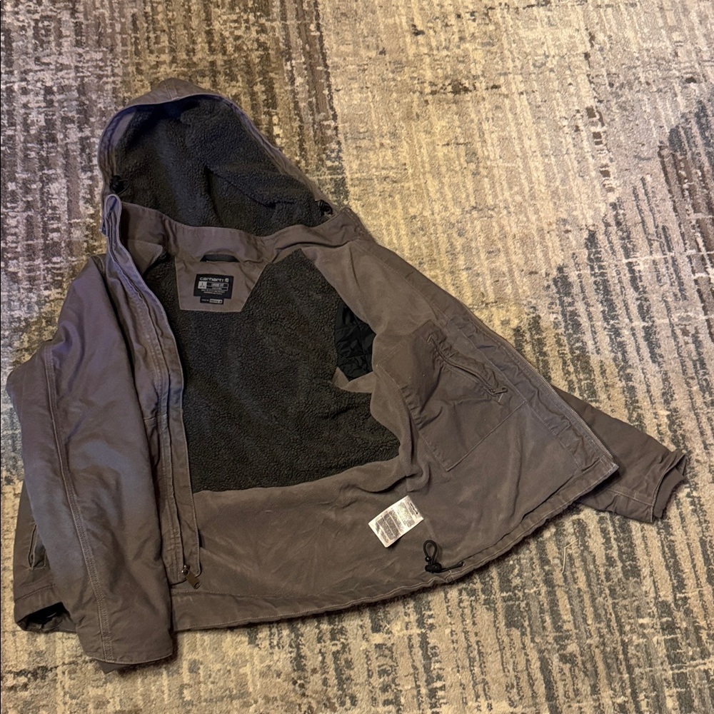 Carhartt Brown Jacket with Black Fleece Lining